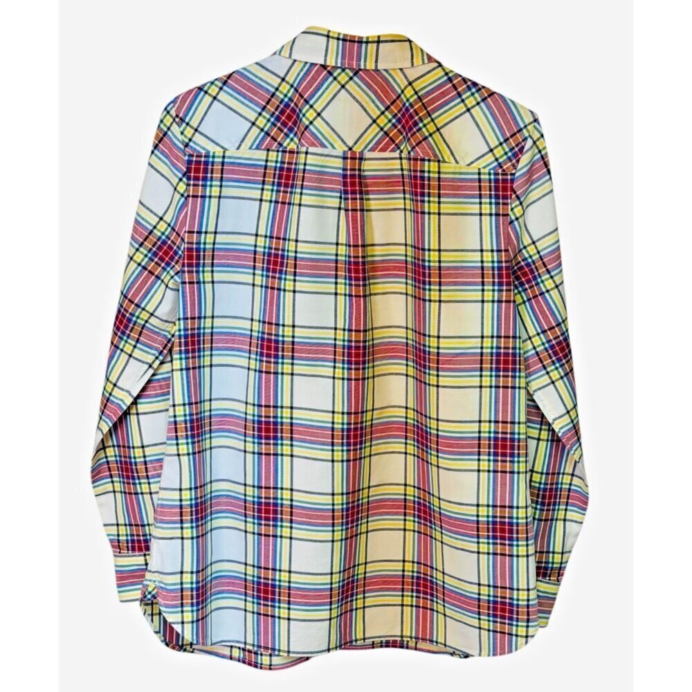 Talbots Party Plaid 100% Cotton Button Front Shirt Size M Multicolor - Picture 2 of 8